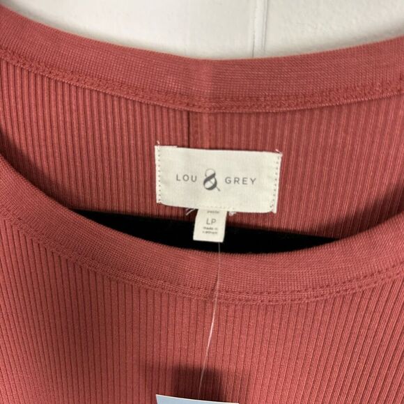 Lou & Grey Womens Small Red Orange Ribbed Long Sleeve Pullover NWT Size LP - Picture 6 of 6